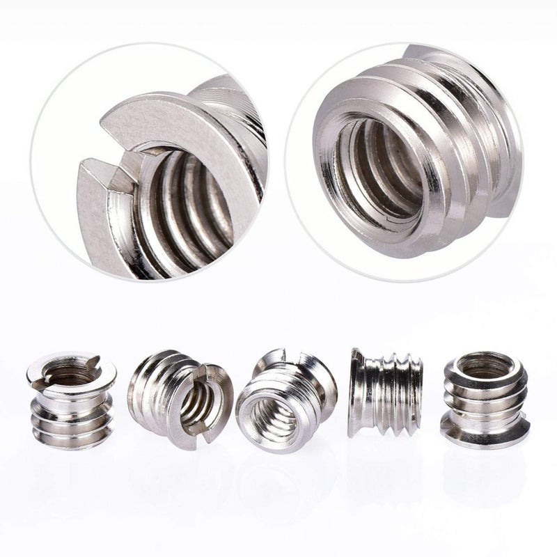 Maxmoral 3 Sets 1/4 Inch to 3/8 Inch Threaded Screw Mount Adapter Set for Camera Tripod Monopod DSLR Camera Flash Trigger - Female to Female Adapter, Male to Male Screw, Reducer Bushing Screw - Image 3